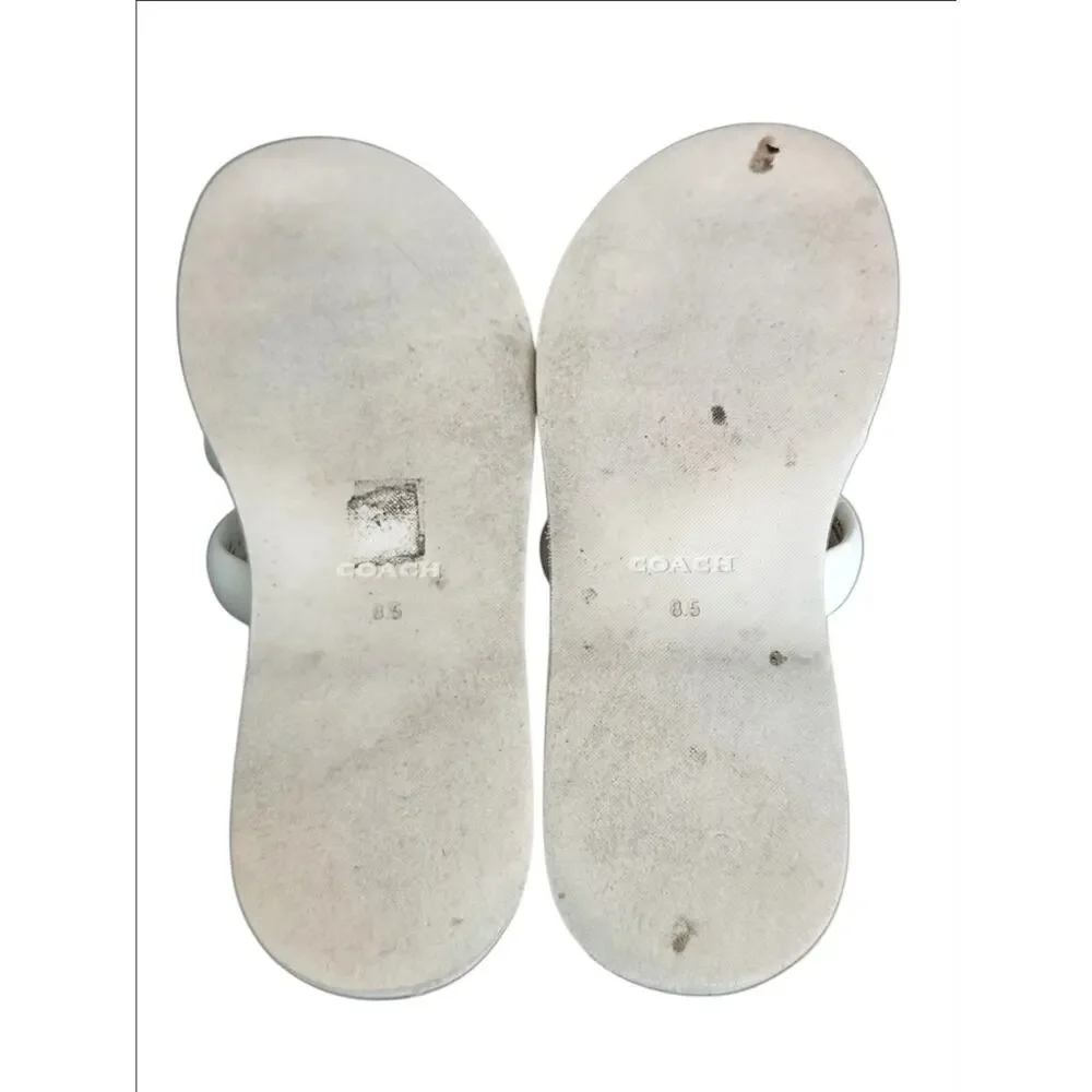 COACH C8983 Georgie Chalk Leather Open Toe Sandals Shoes Women's Size 8.5 B - Picture 6 of 8